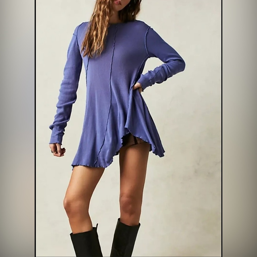 We The Free/Free People Full Swing Tunic Dress in Sky/Ciel. Size S